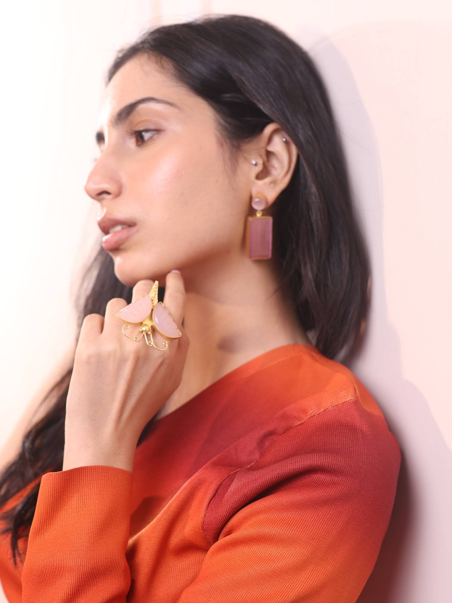 KKATHA ACCESSORIES Pink Sorbet Charm Earrings