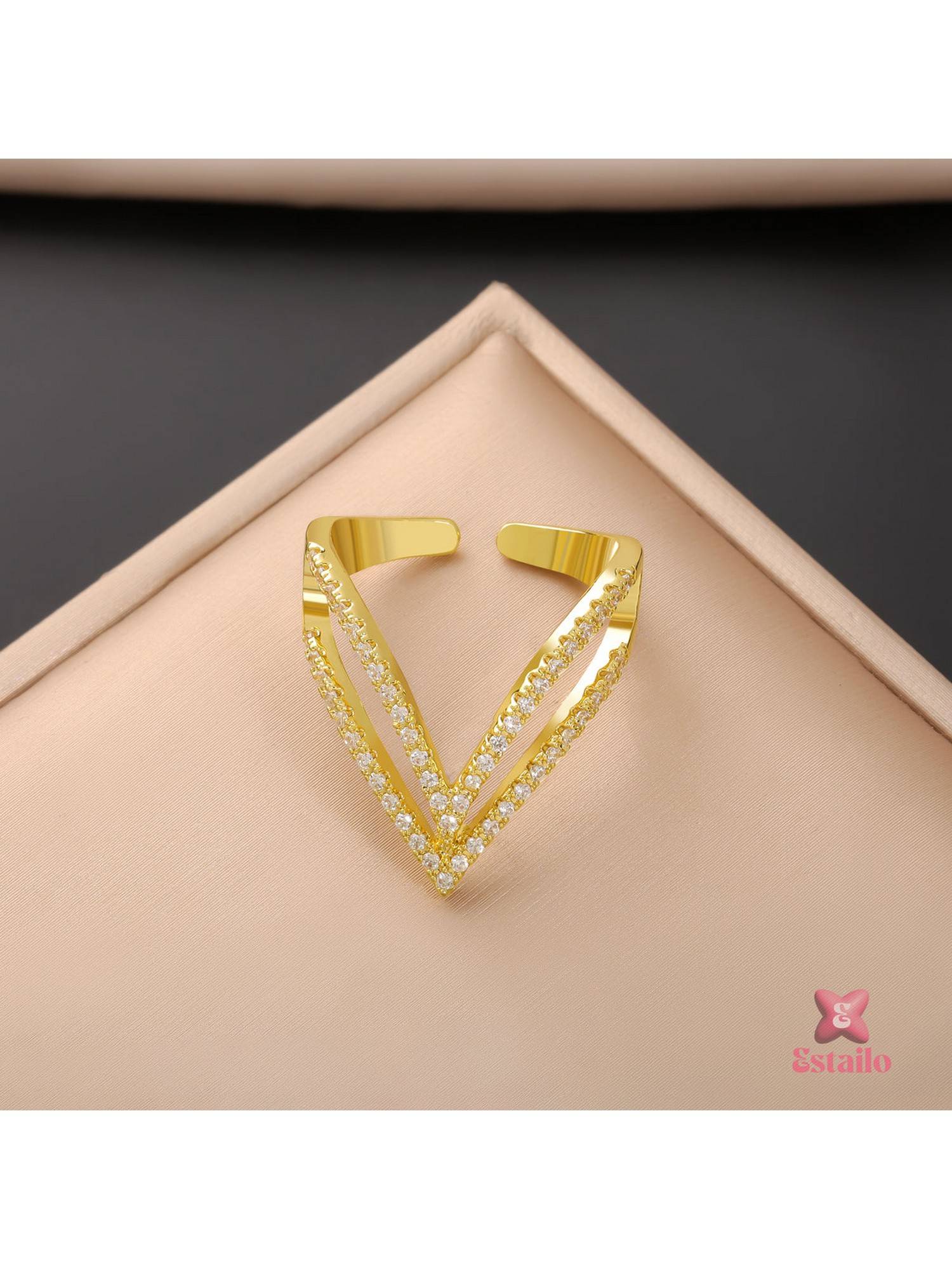 ESTAILO FASHION Vow Sparkle Ring Gold