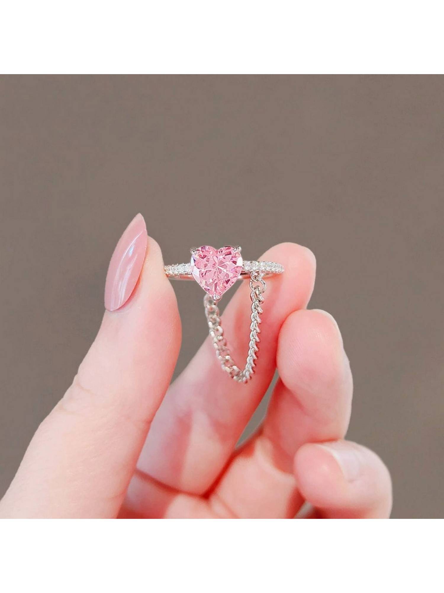 ESTAILO FASHION Heartfelt Connection Ring Silver