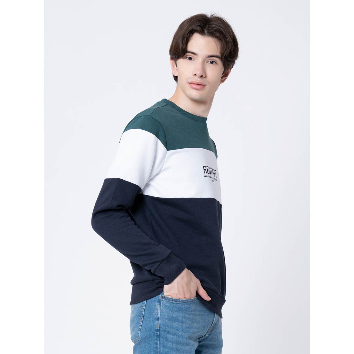 Red Tape Mens Dark Navy Color Block 
