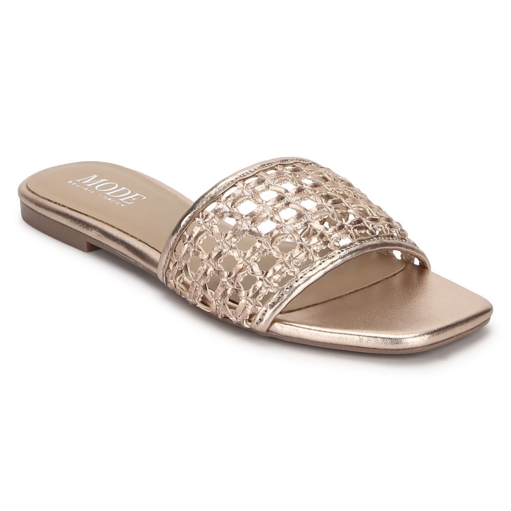 Red Tape Women Rose Gold Open Toe Flats 