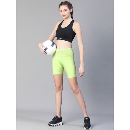 Athlisis Women Neon Mid Waist Fitness Shorts (M)