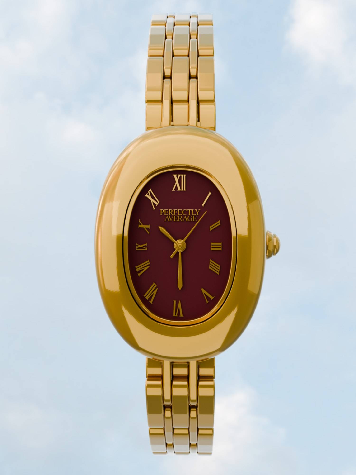 Perfectly Average Soulmate Oval Gold-Toned Watch for Women - PAJ-00010665 (M)