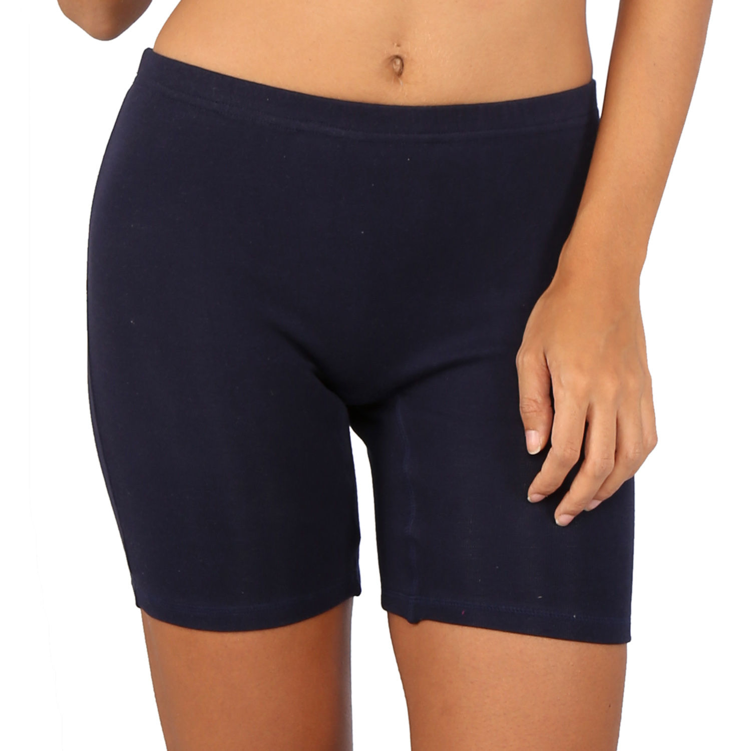 Buy Bralux Cotton-Spandex Cycling Shorts Navy Blue Colour Online