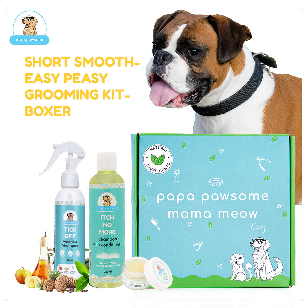 Papa Pawsome Short-smooth Coat - Boxer - Easy Peasy Grooming Kit