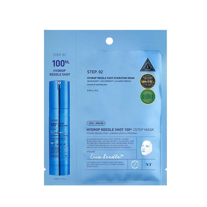 VT Cosmetics Hydrop Reedle Shot 100hL 2-Step Mask