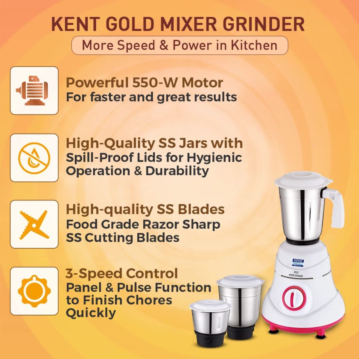 Buy Kent Gold Mixer Grinder Online