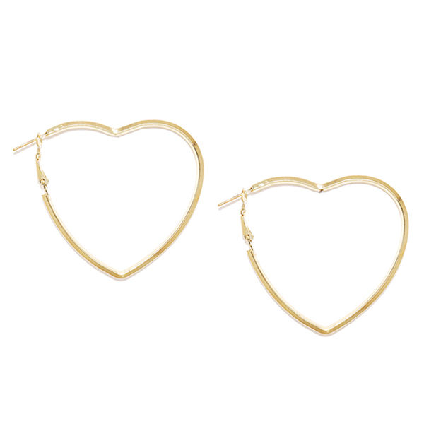 gold heart shaped hoop earrings