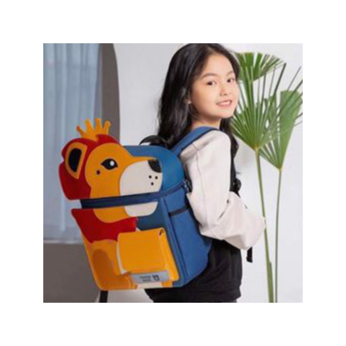Little Surprise Box White & Blue Star Print, Ear Detailed School Backpack for Kids main image 1