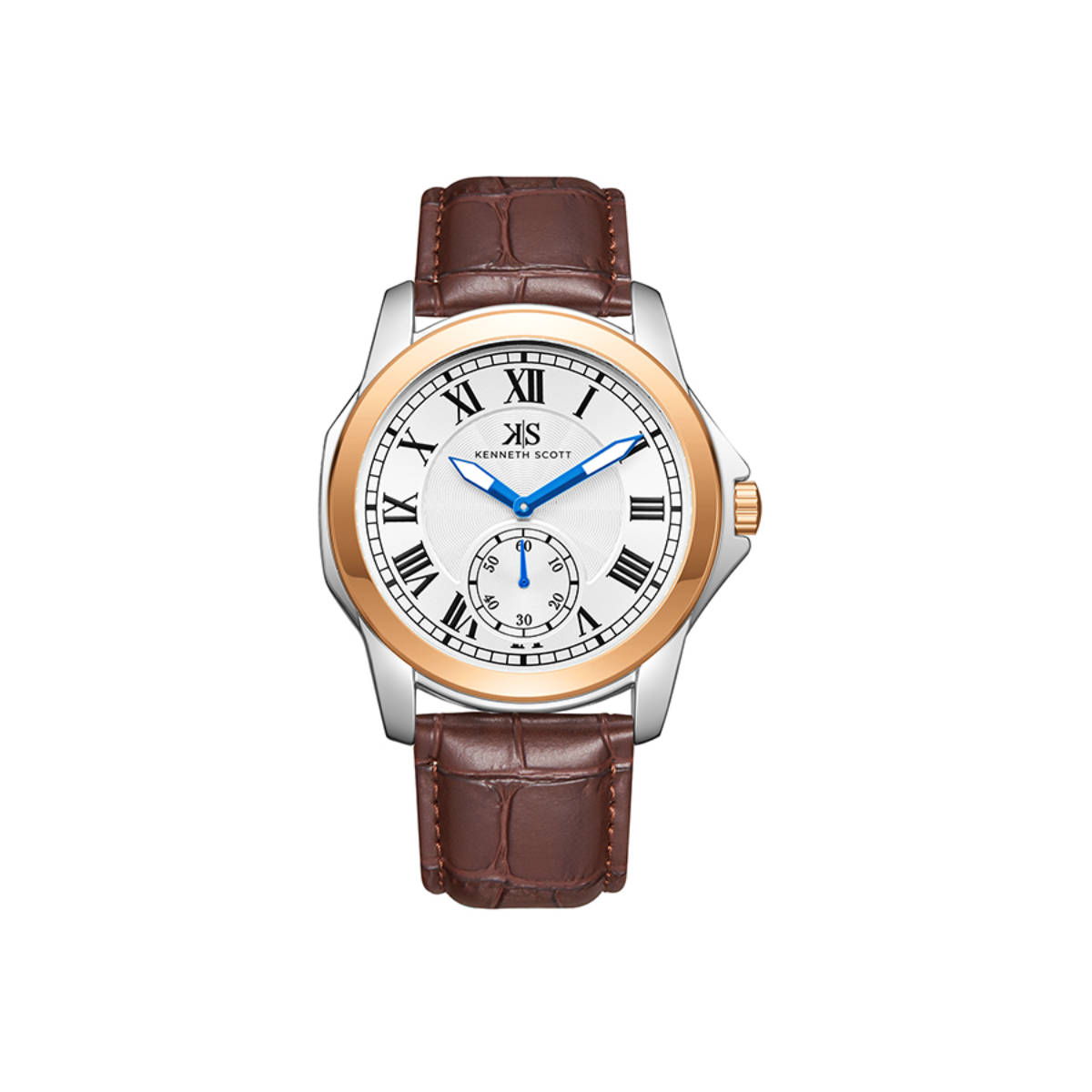 Kenneth Scott Men White Dial Analog Watch (K24018-Kldw) (M)