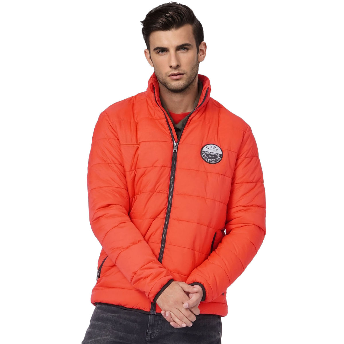 Jack and jones on sale red puffer jacket