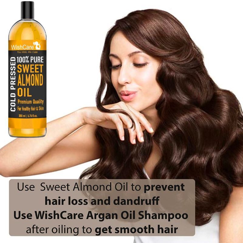 WishCare 100 Pure Cold Pressed Badam Rogan Sweet Almond Oil for