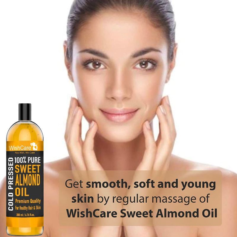WishCare 100 Pure Cold Pressed Badam Rogan Sweet Almond Oil for