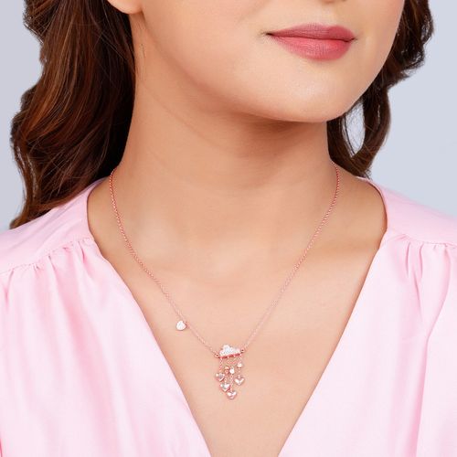 GIVA Sterling Silver Rose Gold Cloud of Love Necklace With Link Chain for  Womens and Girls: Buy GIVA Sterling Silver Rose Gold Cloud of Love Necklace  With Link Chain for Womens and