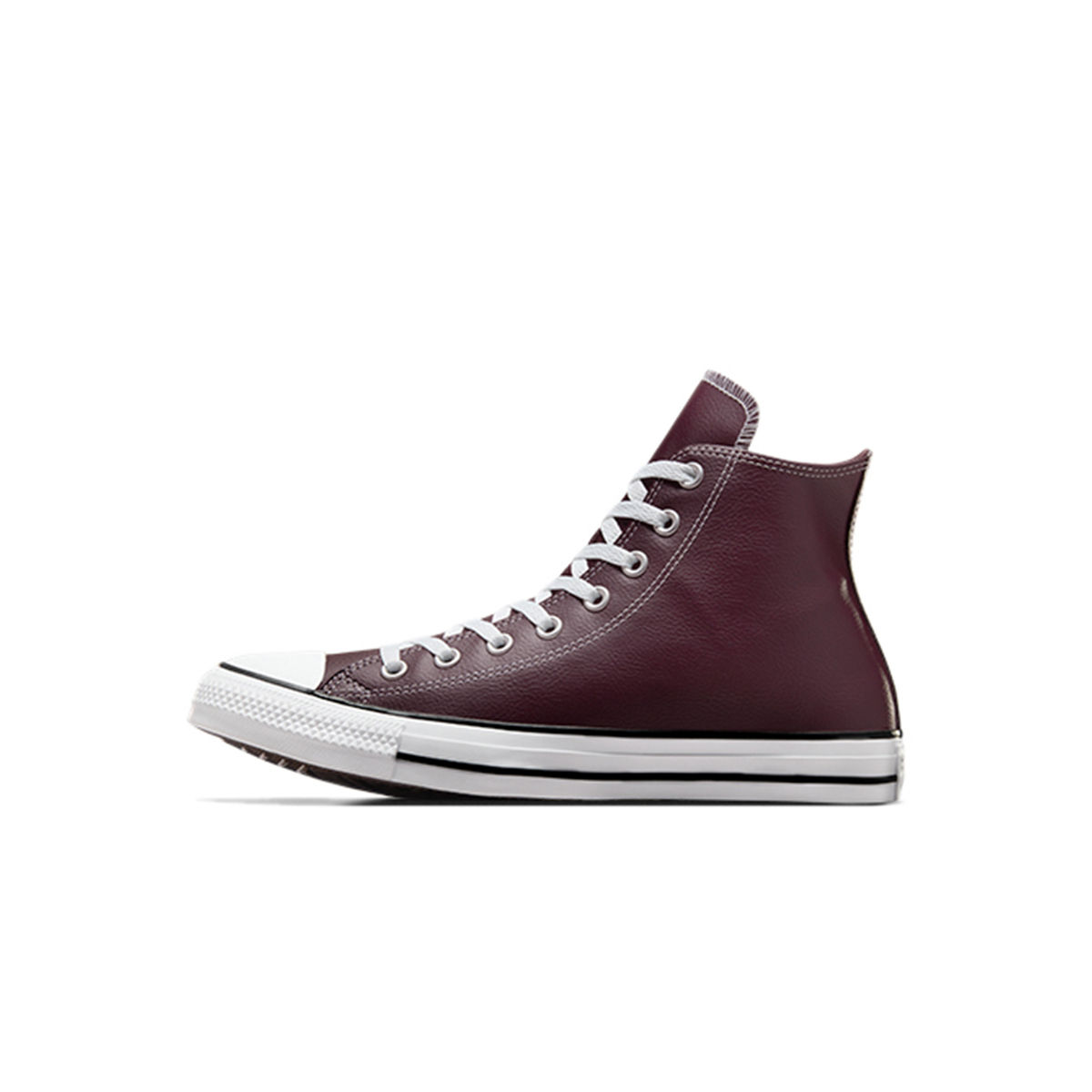 Buy Converse Mens Chuck Taylor All Star Faux Leather Burgundy High Top Sneakers Online