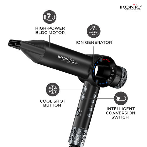 Buy Ikonic Professional Hair Dryer ID (Black Metallic Silver