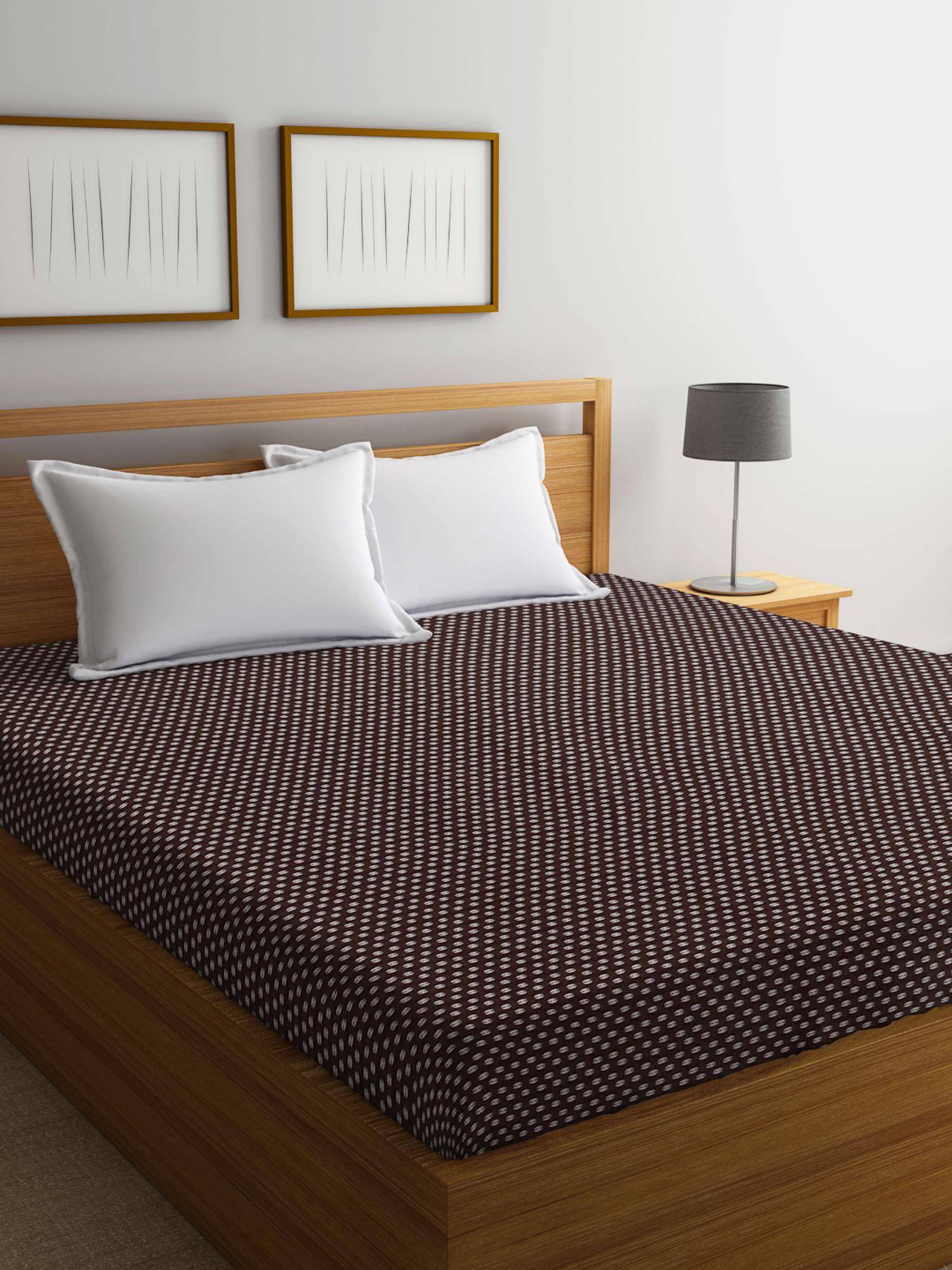 FABINALIV Brown Waterproof Quilted Mattress Protector with Elastic Edges (King)
