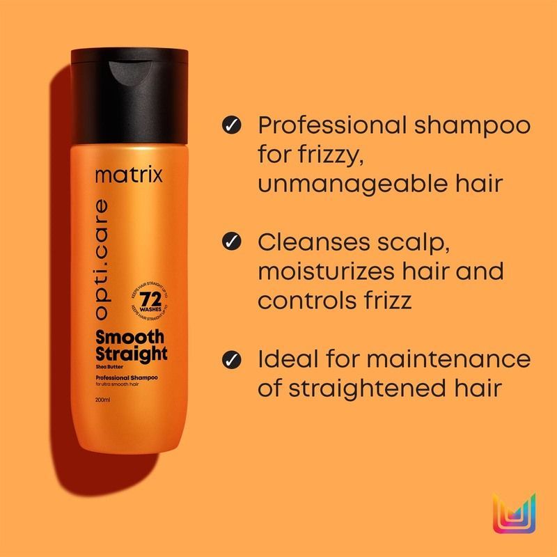 MATRIX OptiCare Professional Shampoo for ANTIFRIZZ Shampoo  For Salon  Smooth Straight hair  with Shea Butter 200ml