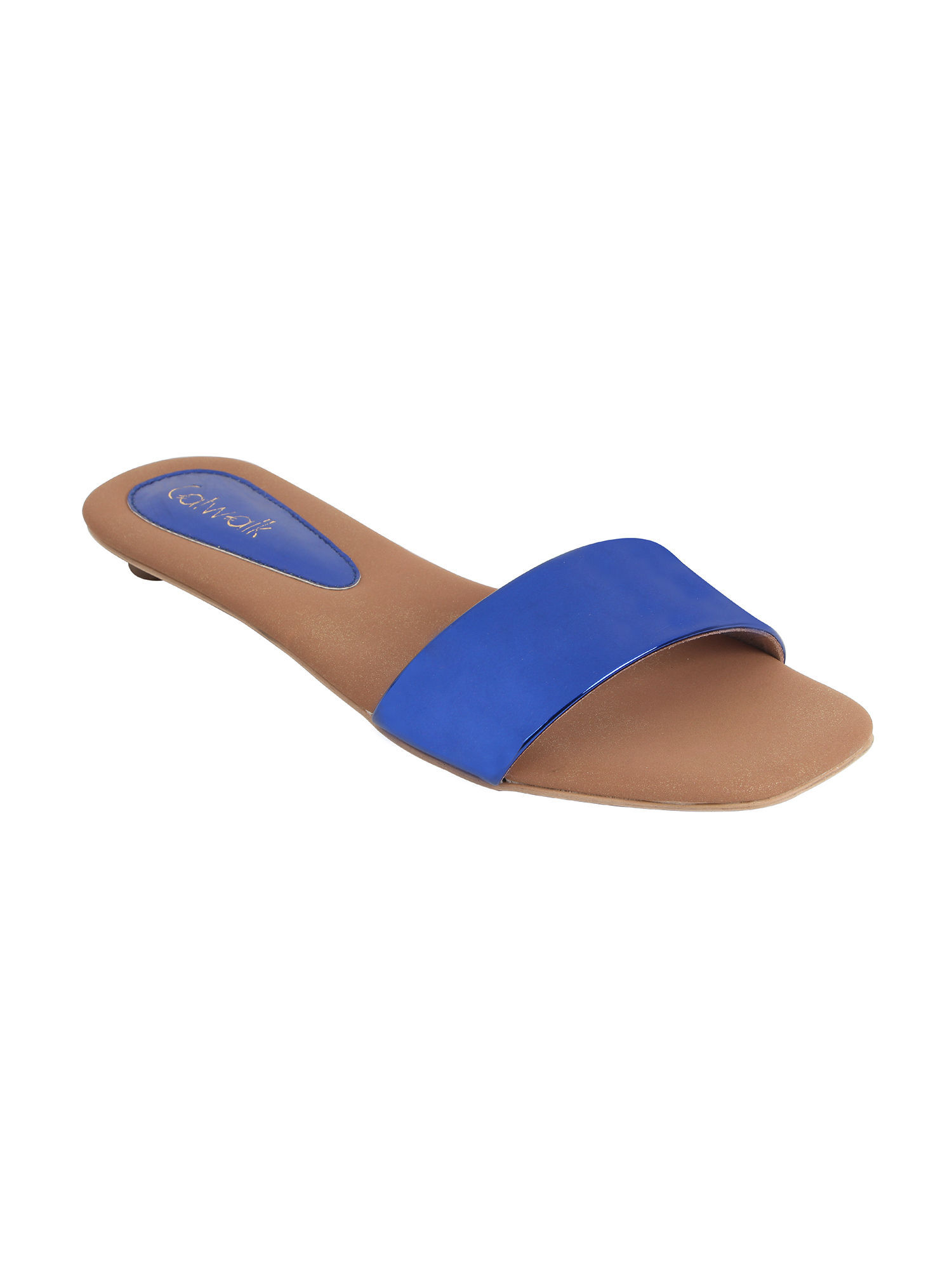 Catwalk) Light Blue Padded Flat Sandal in Blue | DEICHMANN