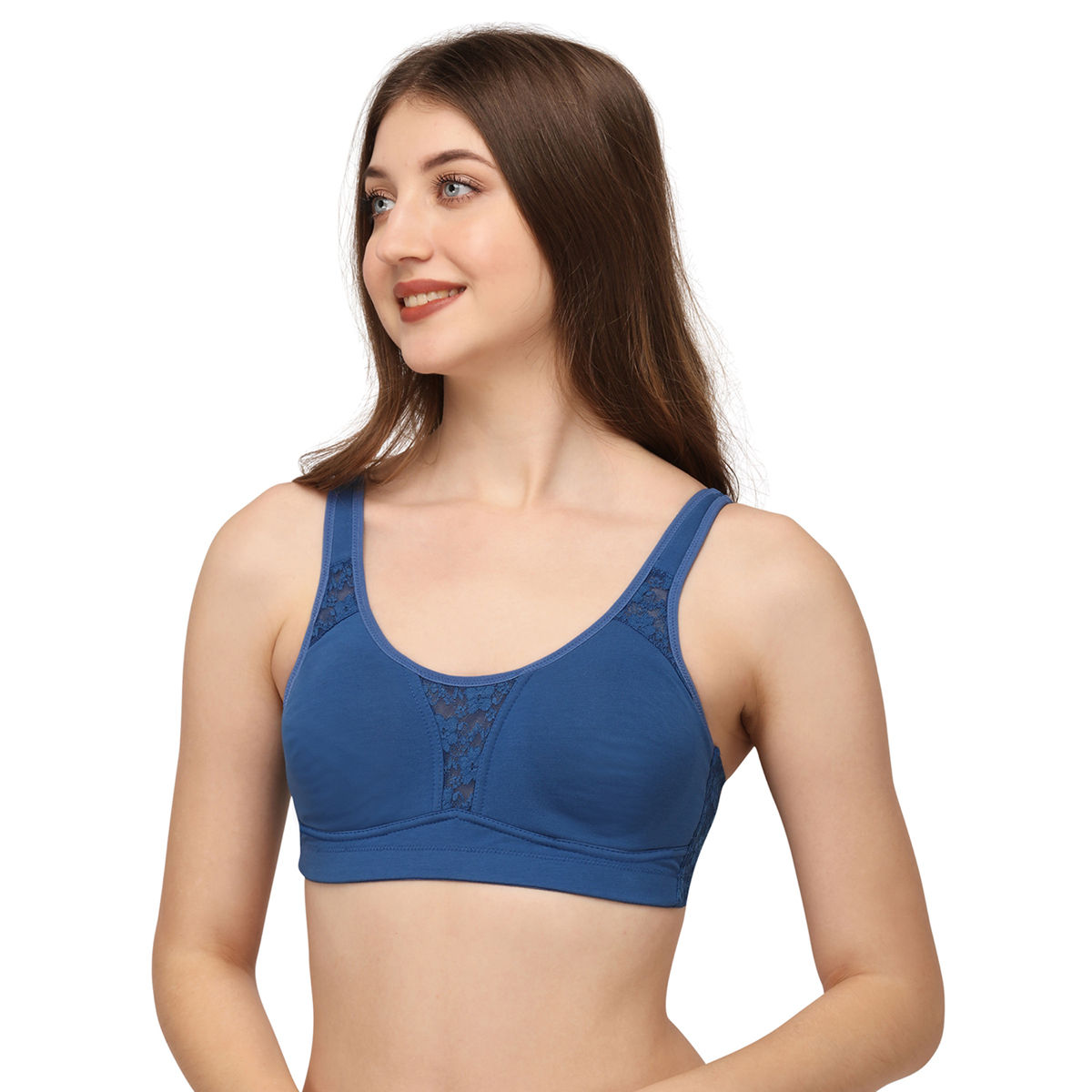 Soie Womens Full Coverage Non Padded Non Wired Bra Blue Buy Soie Womens Full Coverage Non 8276