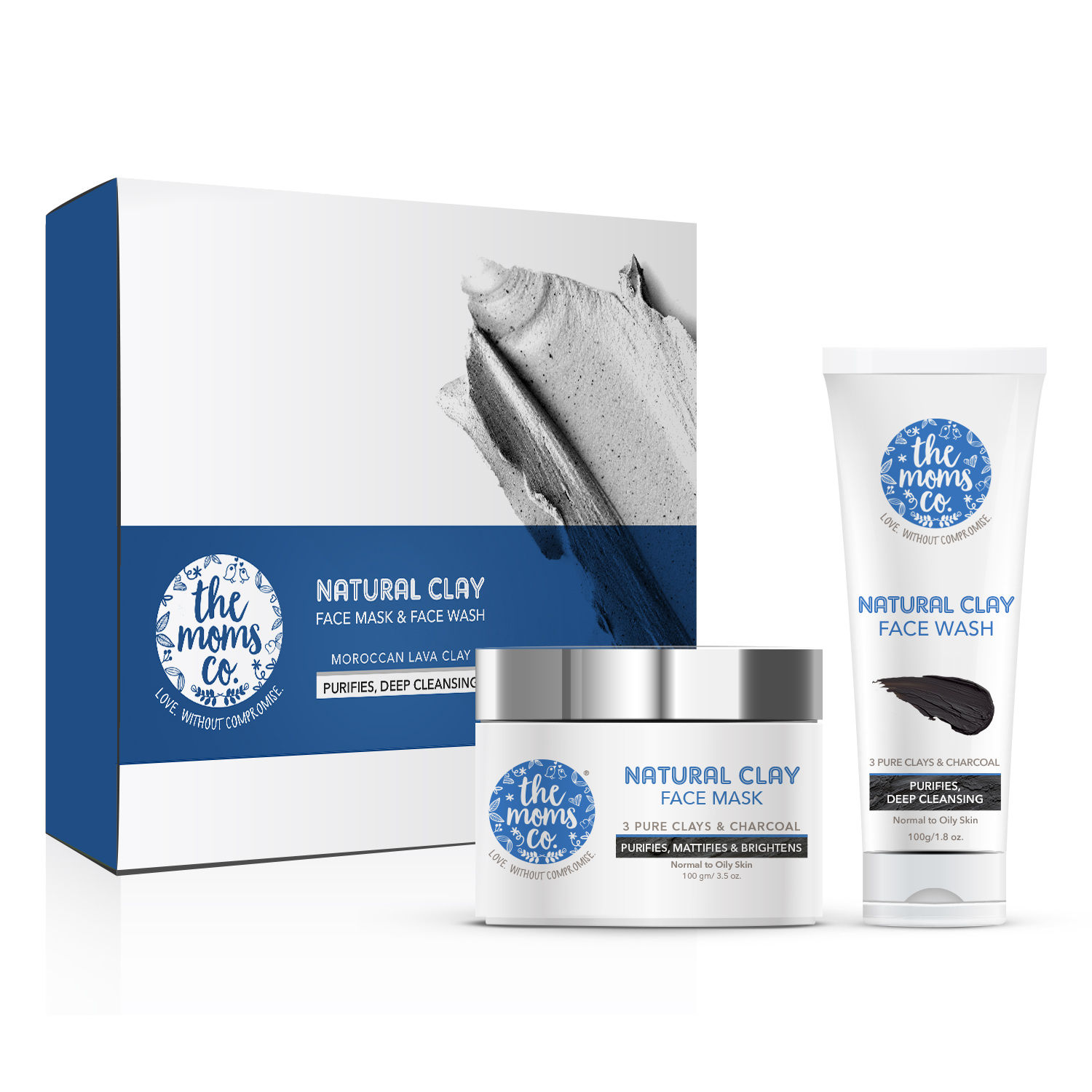 moms co natural clay face wash