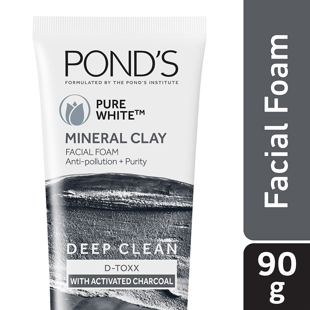 ponds pure white facial foam charcoal