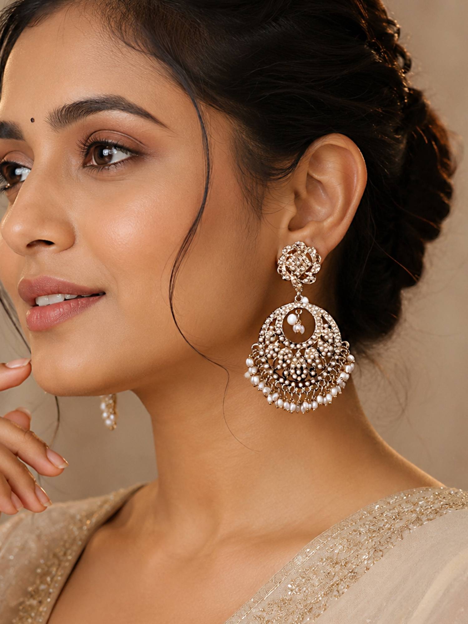 Fida Gold - Plated Circular Shaped Women Ethnic Earrings