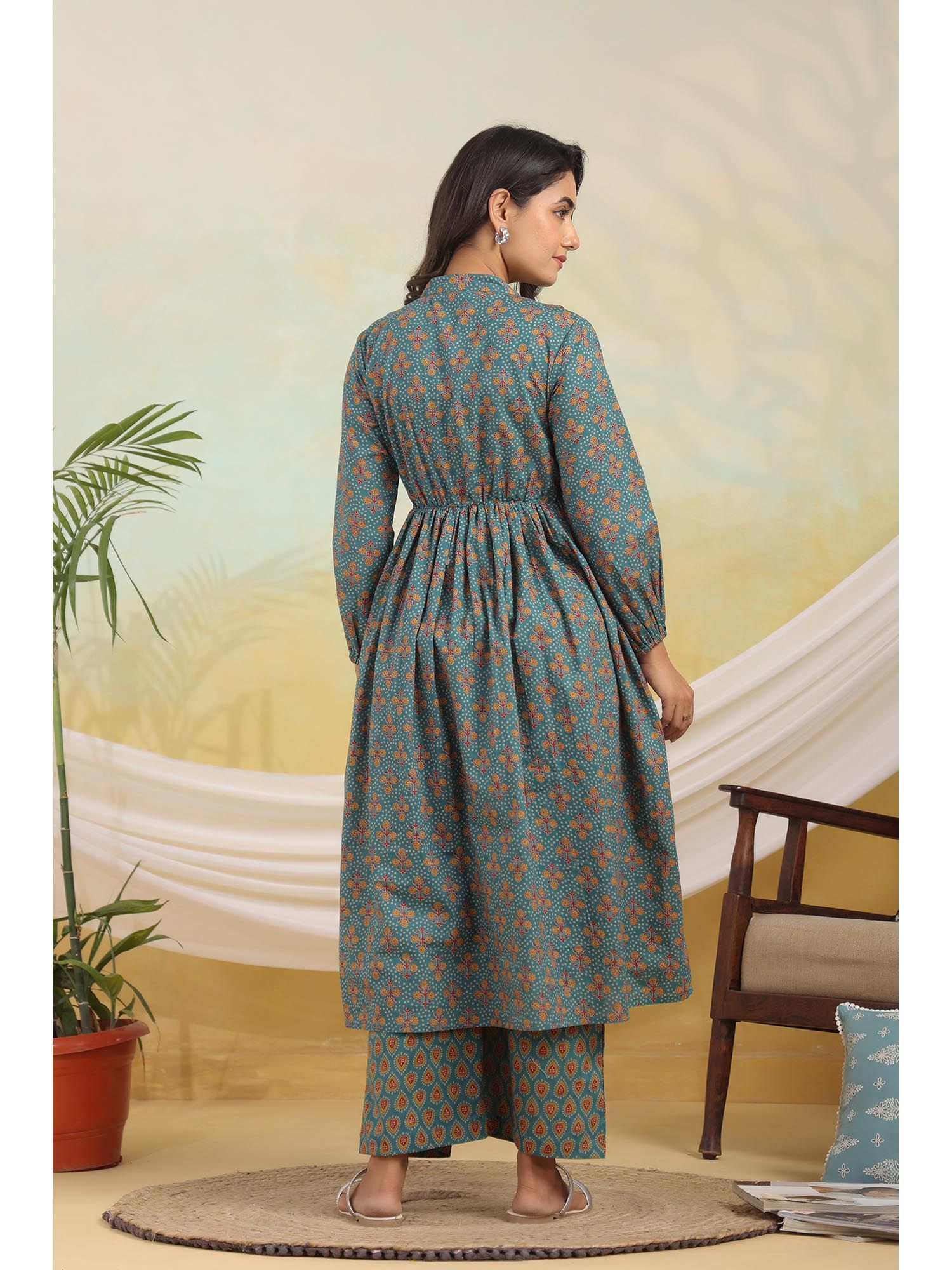 Buy Ikk Kudi By Seerat Womens Blue Floral Maternity and Nursing
