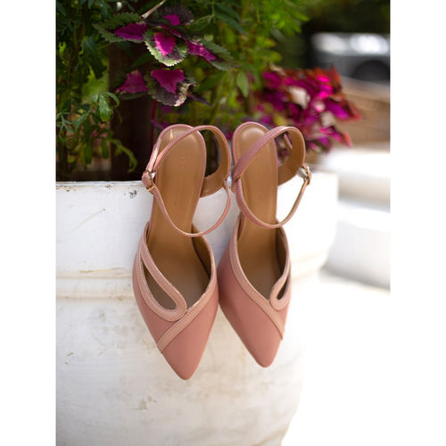 Devano Pink Slingback Pointed Toe Heels (EURO 39)
