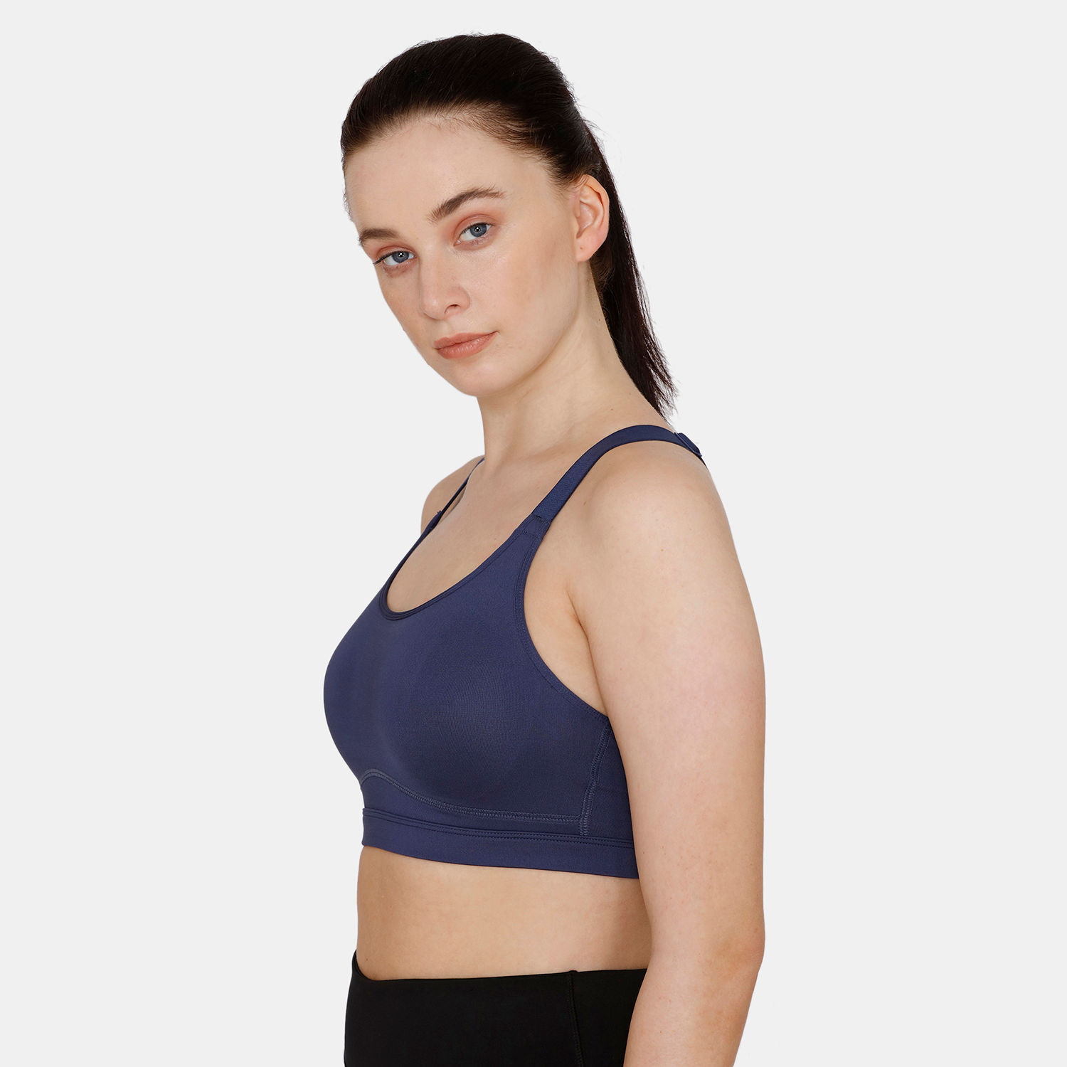 Buy Zivame Nouveau Soft Back Open Sports Bra Blue Online