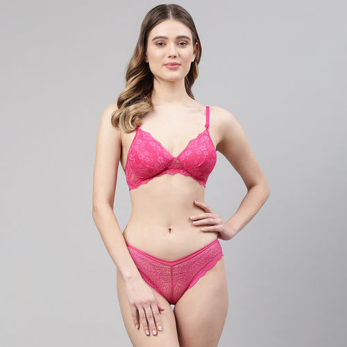 34b Pink Lingerie Set - Get Best Price from Manufacturers & Suppliers in  India