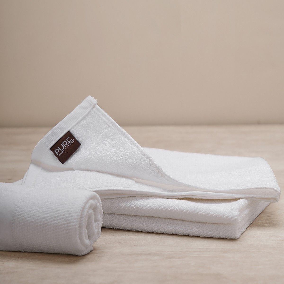 Buy Pure Home Living Set of 4 White Cotton Hand Towel Online