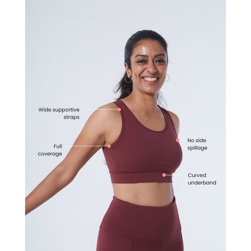 Buy Bliss Club Women Burgundy The Ultimate Comfort Sports Bra With