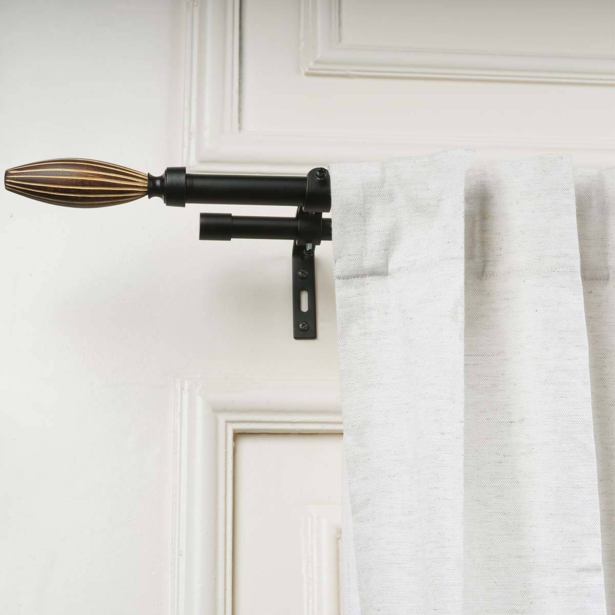 The Decor Mart 28"-48" Adjustable Double Curtain Rod For Door & Windows With Brackets Set