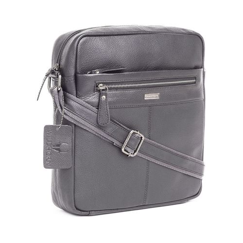 Buy WILDHORN Classic Genuine Leather Grey Solid Sling Bag for Men