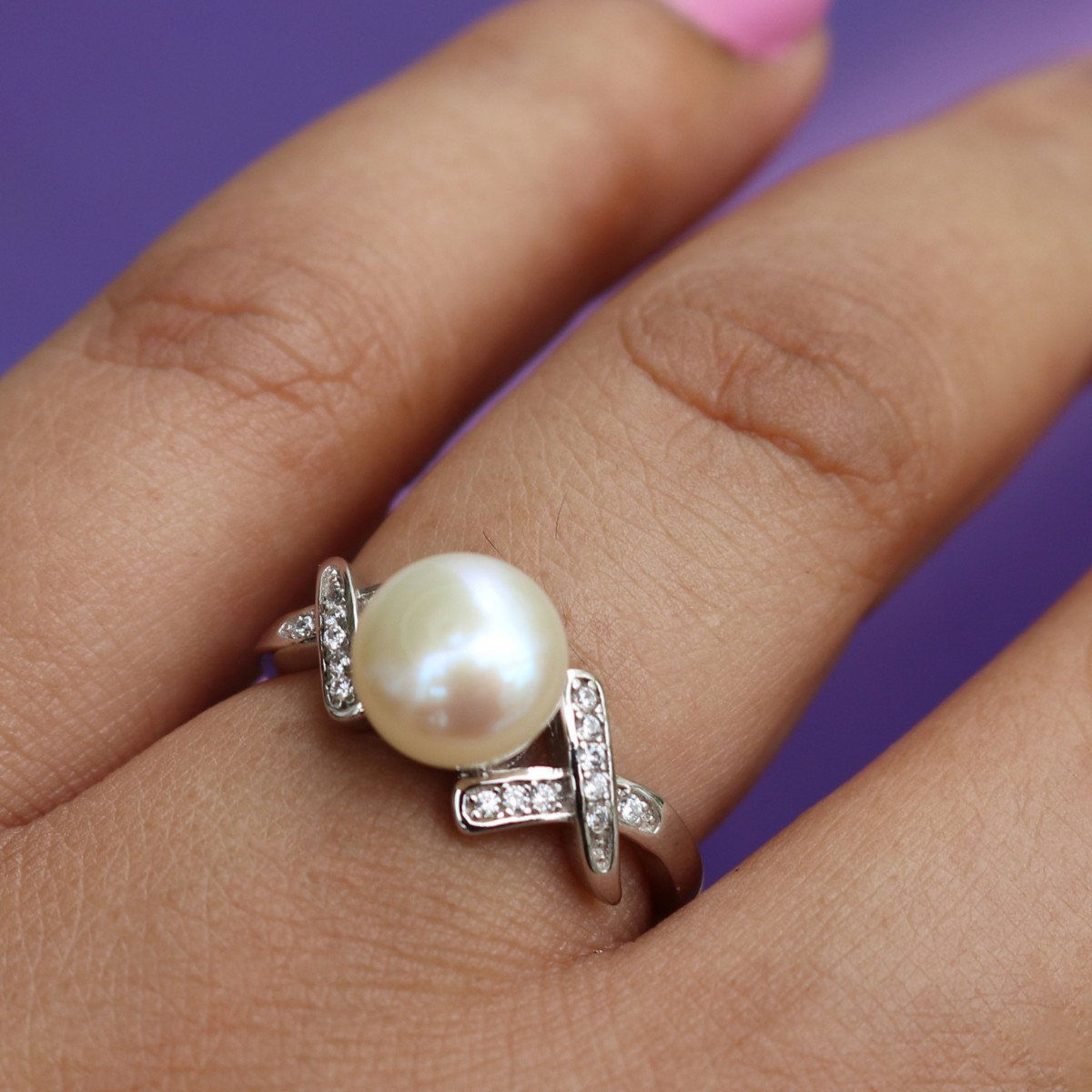 Buy Natural Pearl Ring for Woman, Freshwater Swirl Wave Pearl With Sterling  Silver, Dainty Ring for Mother, Wife, Girlfriend or Daughter Online in  India - Etsy