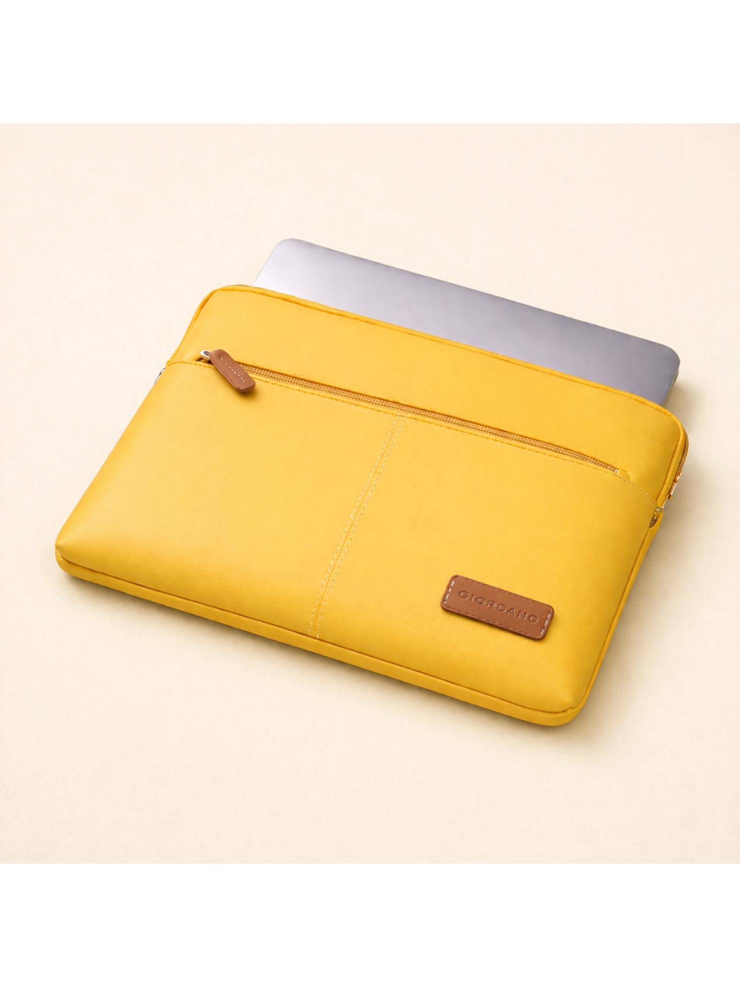 Buy Giordano Yellow Secure Slim Water-Resistant Vegan Leather 13