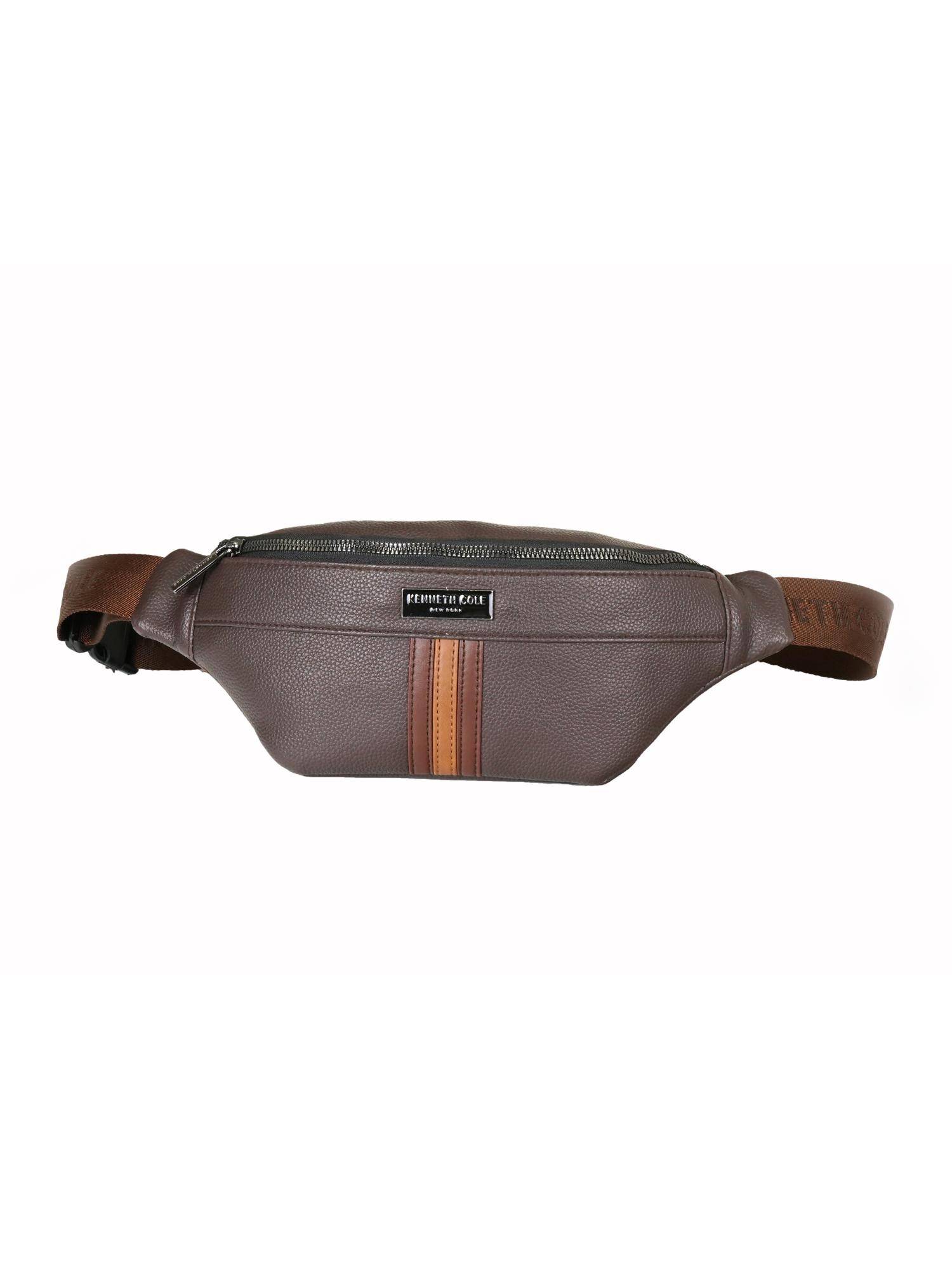 Kenneth Cole Brown Waist Vegan Leather Belt Bag