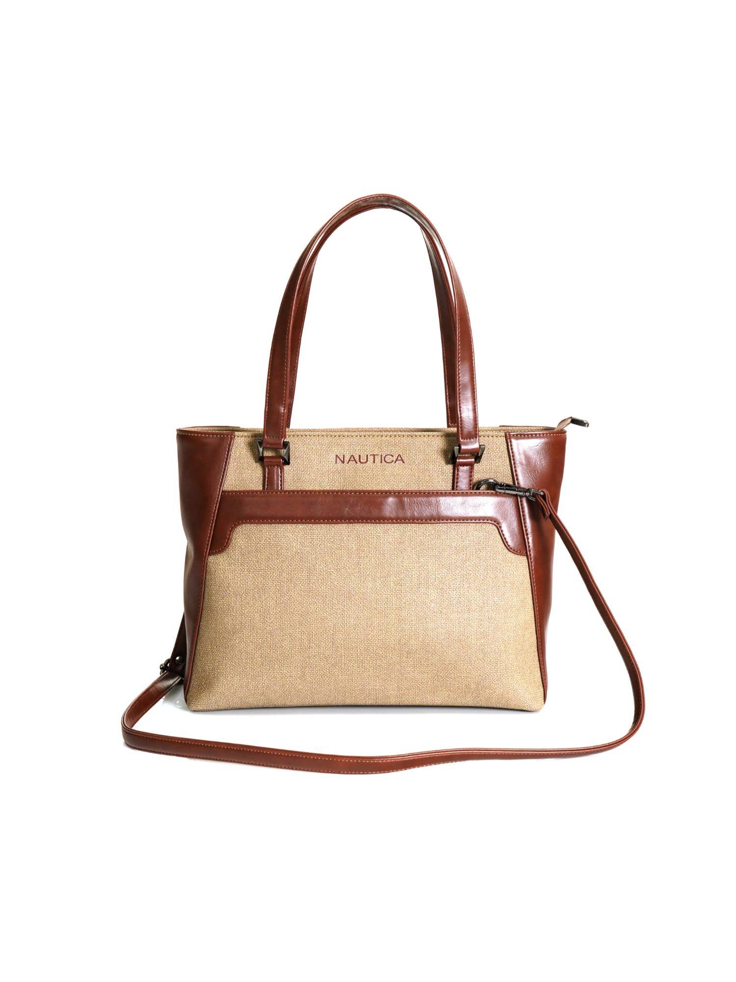 Nautica Women's Brown 10L Tote Bag with Detachable Strap