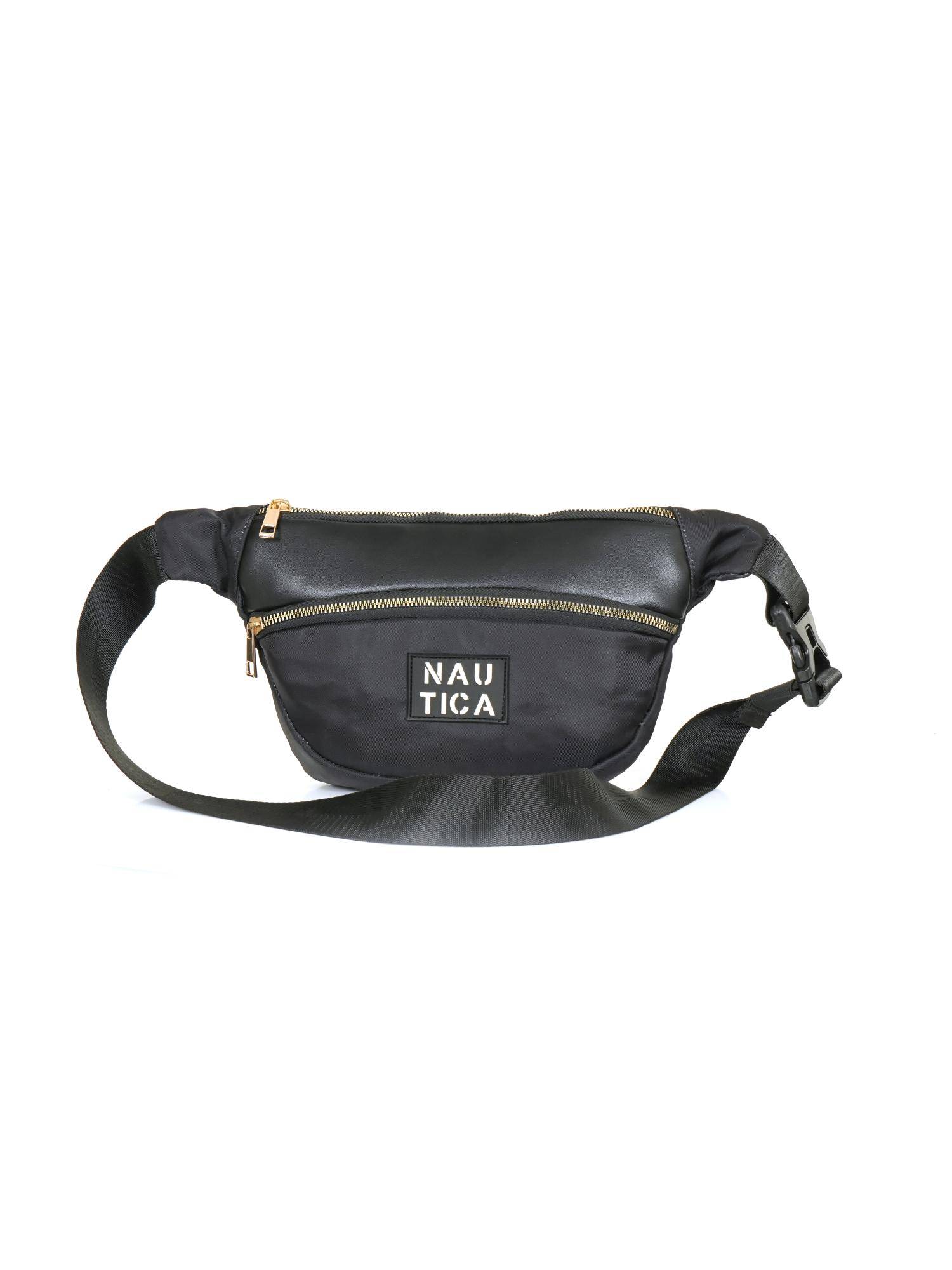 Nautica Stylish Sports Unisex Medium Waist Belt Bag - Black