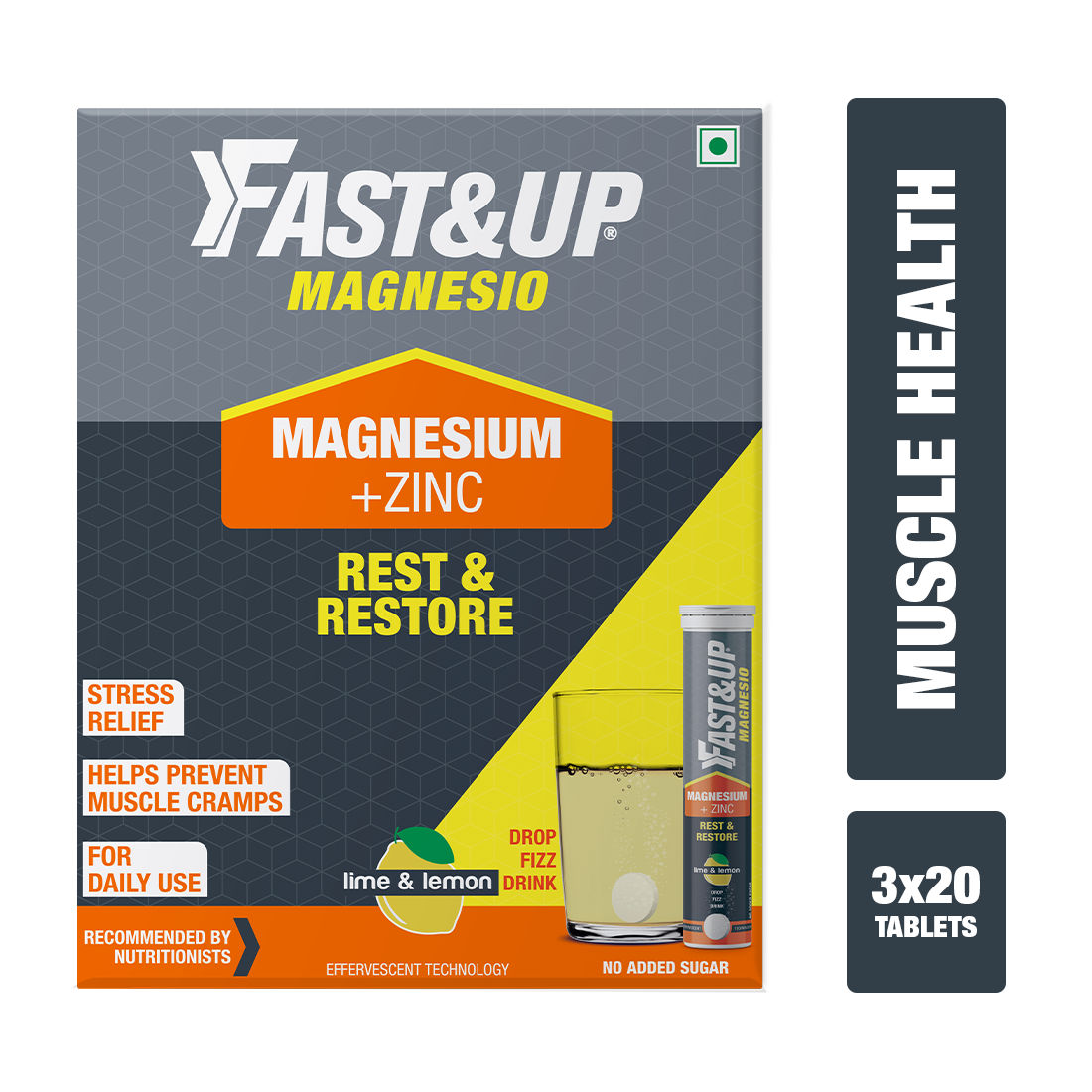 Fast&Up Magnesio Lime & Lemon Flavour 60 Effervescent Tablets