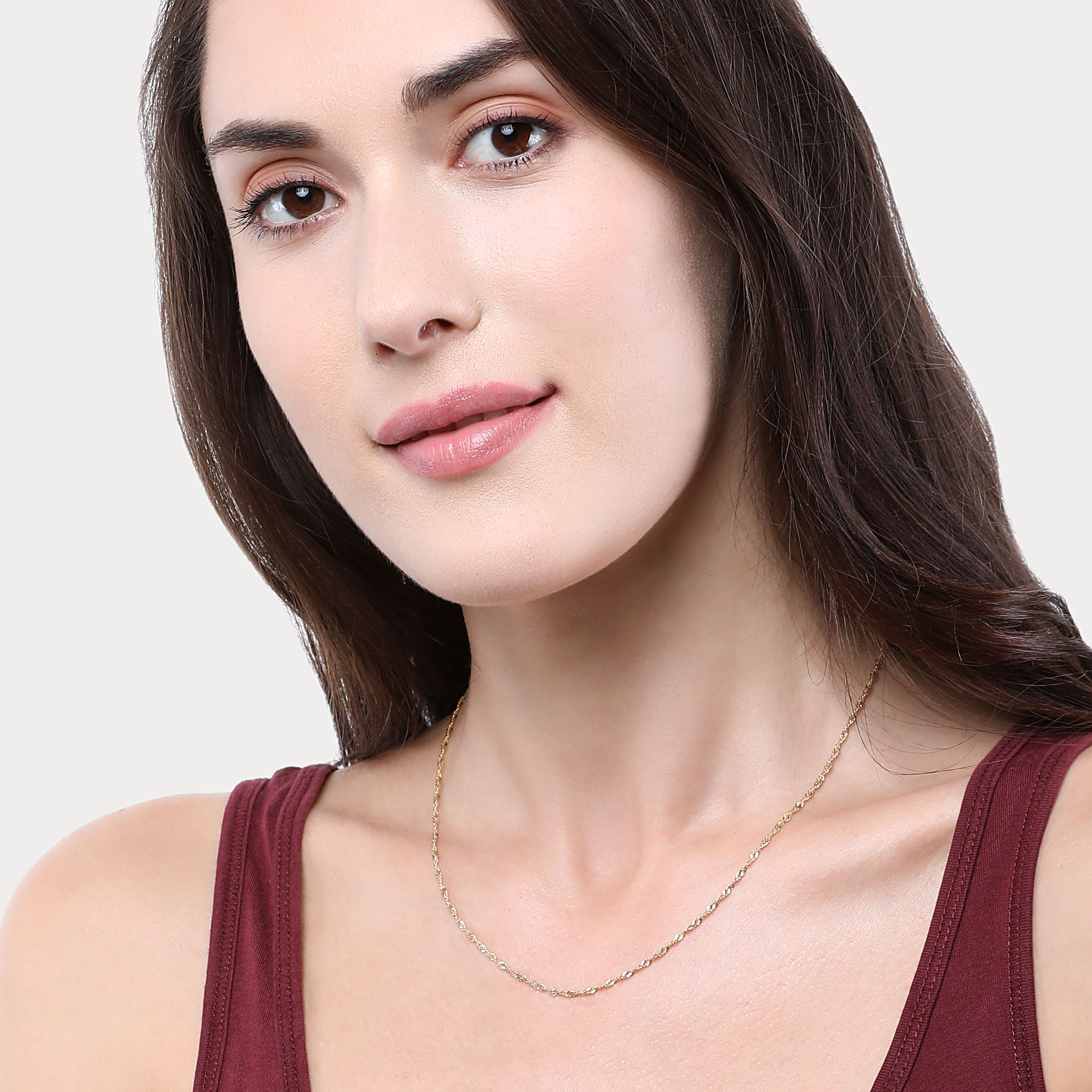 Gold Twist Chain Necklace 