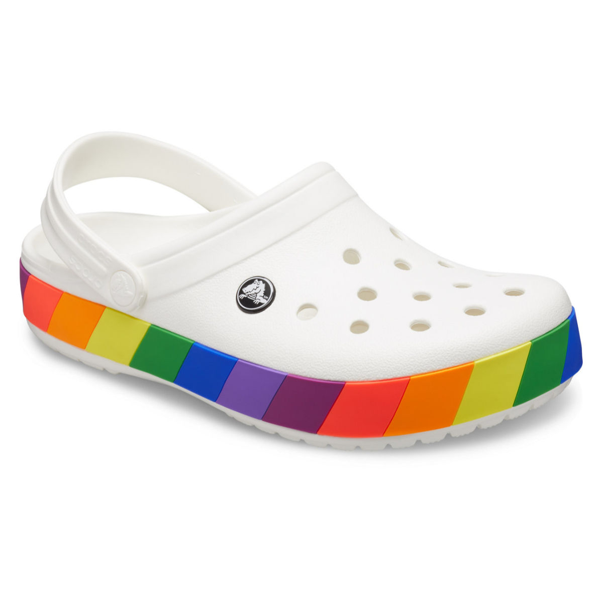 Rainbow discount stripe crocs