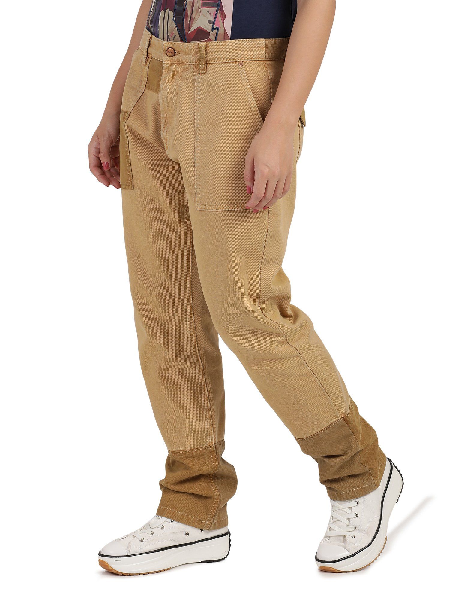 Structural fabric regular trousers Color dark brown - RESERVED - 0673W-89X