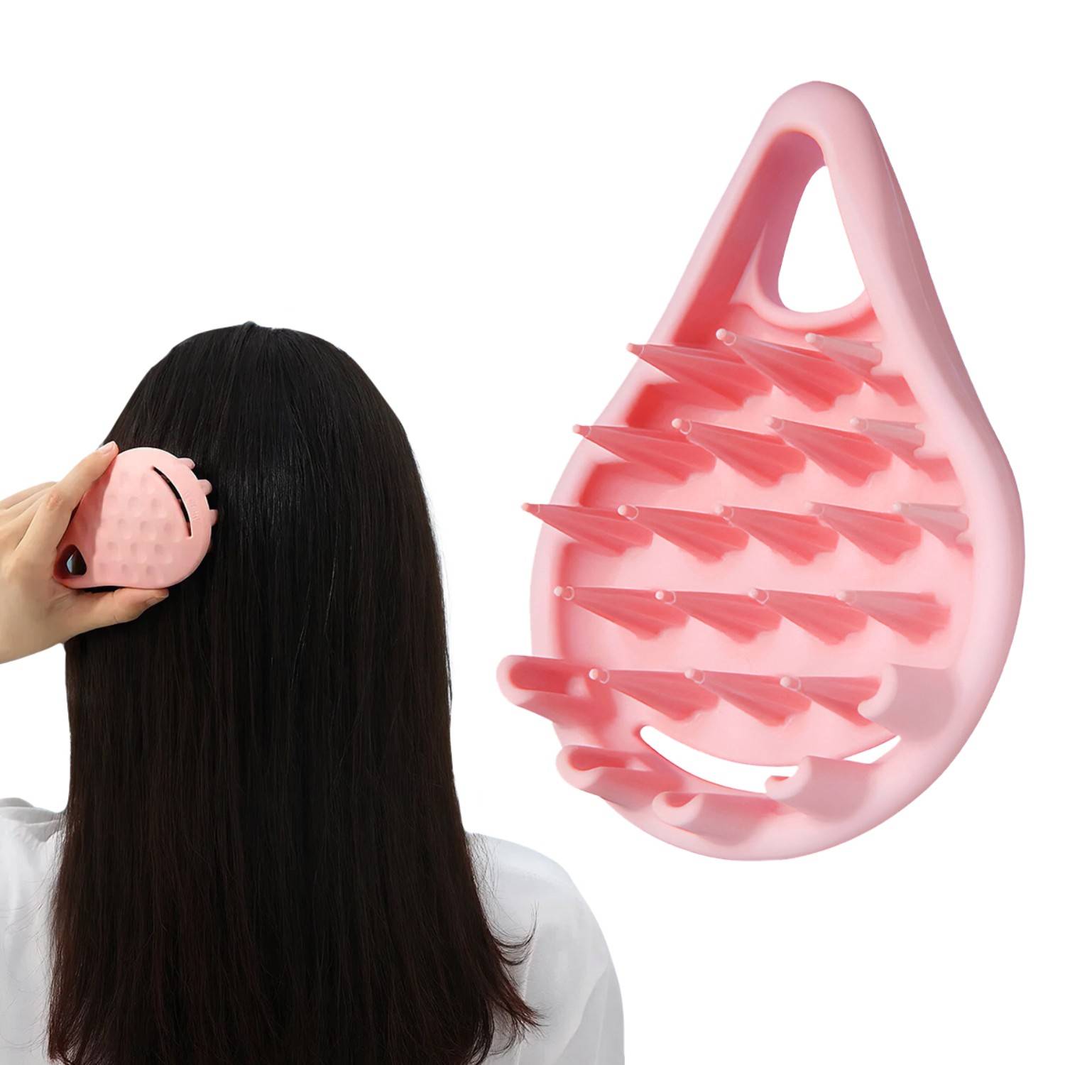 Matra Scalp Massager Brush Silicone Head Exfoliator Anti Dandruff Shampoo Scrubber for Hair Growth