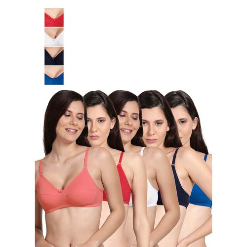Buy Shyaway Shyle Womens Non Padded Seamed Everyday Bra- Multi Color (Pack  of 3) online