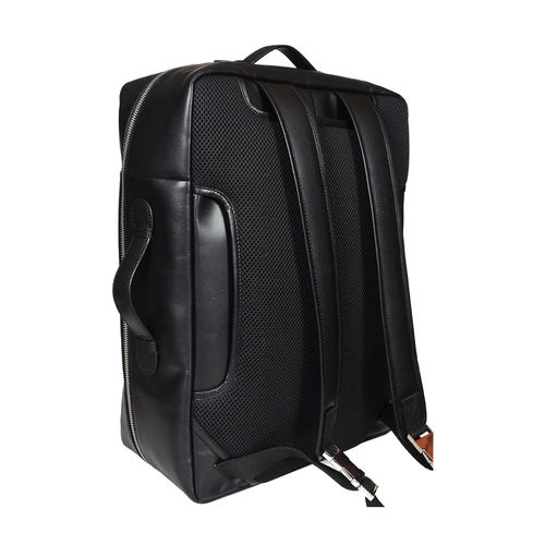 Buy Sassora Black Premium Leather Men's Stylish Laptop Backpack (L