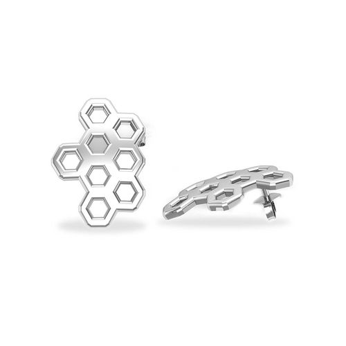 Karatcart Kunuz 925 Sterling Silver Honeycomb Design Stud Earrings for Women