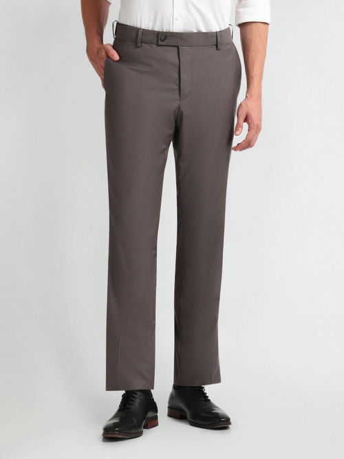 Arrow Grey Slim Fit Autoflex Trousers