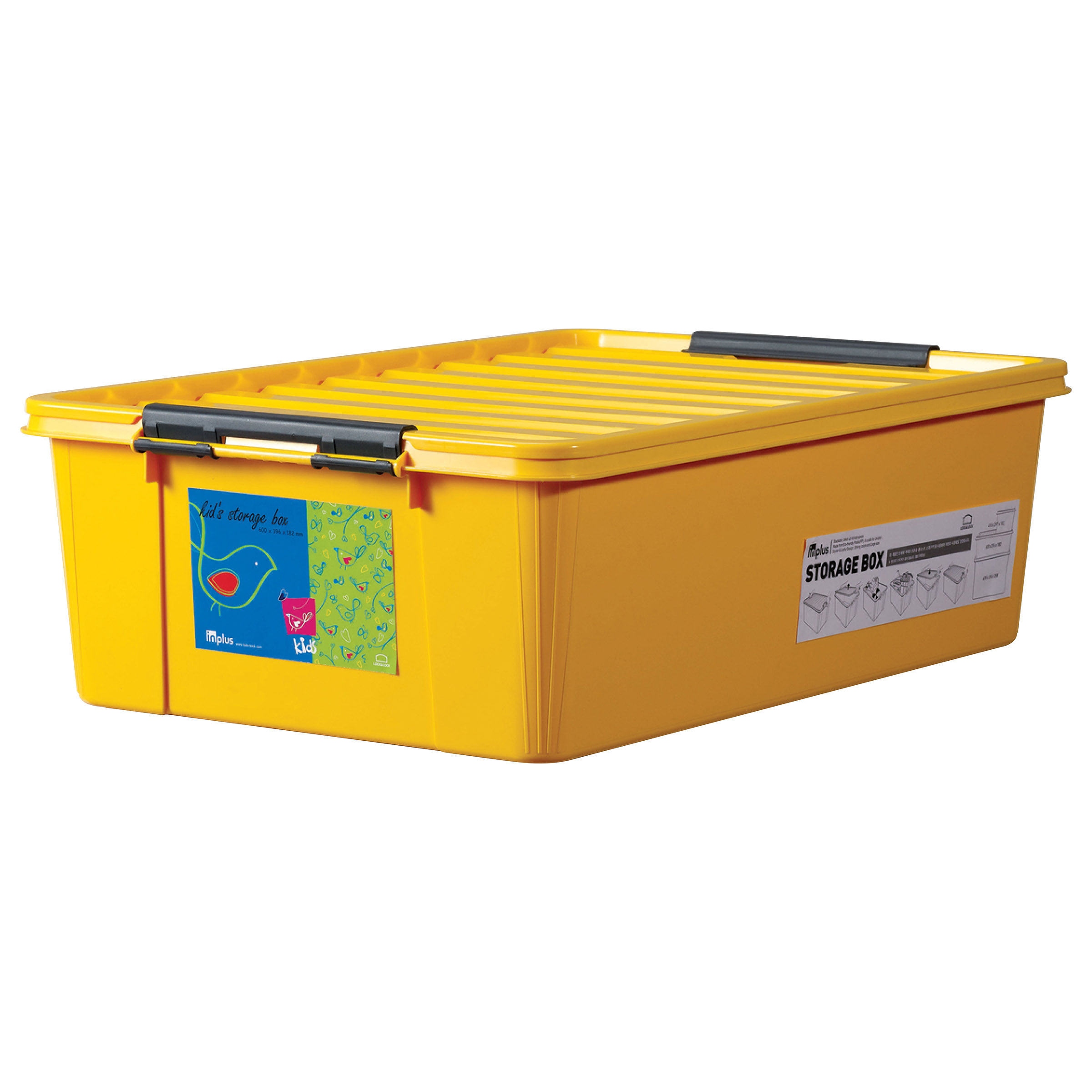 Lock & Lock Inplus Easy Clip Storage Box, 30 Litres, Yellow Buy Lock